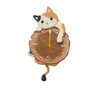 Milageto Reloj de Pared con Forma de, con Cola oscilante, Reloj Colgante analógico con Forma de Animal, Decorativo y silencioso para Hotel, 36 Cm X 61 Cm