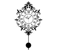 Milageto Reloj de Pared con péndulo oscilante, números Romanos, decoración del hogar, Regalo, fácil de Leer, sin, silencioso para baño, Cocina de