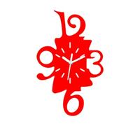 Milageto Reloj de Pared Decorativo de fácil Lectura, acrílico, Creativo, nórdico, Adorno Decorativo, silencioso, para, habitación Infantil, Rojo, 12 Inch