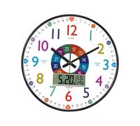 Milageto Reloj de Pared para niños de 30 cm, sin, Multicolor, silencioso, Ideal para habitación de los niños, el Aula, Escuela y Sala de, Style C