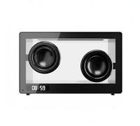 Milageto Reloj Despertador Digital con Doble Altavoz Luz Ambiental Adaptable Entrada para Tarjeta y Pantalla LED Clara Adecuado para Mesa de Noche Área de Trabajo Sala, Negro