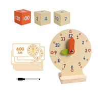 Milageto Reloj didáctico para niños, Reloj de práctica, Educativo, para jardín de Infantes, manipuladores matemáticos de Madera, Juegos de Rompecabezas