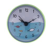 Milageto Reloj Impermeable para Baño Mini Reloj de Pared con Ventosa Robusta Silicona y PVC Pantalla Clara de Adecuado para Baño Cocina