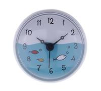 Milageto Reloj Impermeable para Baño Mini Reloj de Pared Portátil con Ventosa Reforzada Pantalla Fácil de Leer Batería AAA Adecuado para Espejo Baño