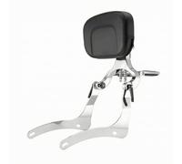 Milageto Respaldo con Cojín Acolchado | Resistente, Respaldo para acompañante Motocicleta, Elegante, Viajes Largos, Pasajeros, Plata