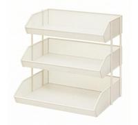 Milageto ría Inpendien Rectangular sin Instalación ría Malla Multiusos Rack con Barras Larales Elevadas para bajo l Fregaro, 3 Niveles