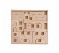 Milageto Rompecabezas Castillo Madera Esquinas Redondeadas Juguete Sensorial Aprendizaje Temprano Motricidad Fina Tablero Madera, Castillo De Haya