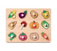 Milageto Rompecabezas de Madera con Clavijas, Juguete Educativo de Aprendizaje, Tablero de combinación de Formas y Colores cognitivos, Rompecabezas de, Verdura