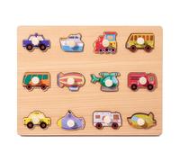 Milageto Rompecabezas de Madera con Clavijas, Juguete Educativo de Aprendizaje, Tablero de combinación de Formas y Colores cognitivos, Rompecabezas de, Tráfico