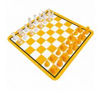 Milageto Set Ajedrez con Piezas Plástico Translúcido Ligero Juego Ajedrez con Tablero 24 × 24 Cm Compacto para Actividas Familiares, Sin Bolsa
