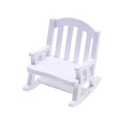 Milageto Silla Mecedora Miniatura con Respaldo Listones Clásica Mecedora Madera Miniatura Decorativo para Diorama,