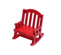 Milageto Silla Mecedora Miniatura con Respaldo Listones Clásica Mecedora Madera Miniatura Decorativo para Diorama, Rojo
