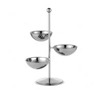 Milageto Snack Serving Tray Soporte de Aperitivos Bandeja Expositor Organizador Portátil con en Acero Inoxidable para Servir Fruta , style to 3