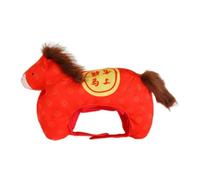 Milageto Sombrero de Caballo de Peluche para disfrazarse de Fiesta, Ideal para Discotecas de Invierno, Rojo
