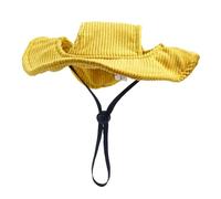 Milageto Sombrero para Exteriores, Sombrero para Mascotas, Pana, cordón Ajustable, Transpirable, Gorro de Verano para Perros, Sombrero para Correr, Viajes de, Amarillo