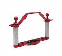 Milageto Soporte de Buceo Empuñadura Subacuática para Carcasa de Cámara Rig de Doble Manija Ajustable Separación Central Regulable Construcción Ligera Adecuado, Soporte De Luz con Asa