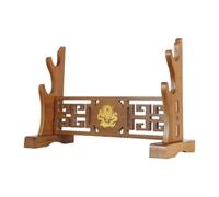 Milageto Soporte de Estante Horizontal Organizador Wakizashi Tanto Porta Accesorios de Madera con Cabeza de Kylin Adecuado para Colección Masculina, 2 Niveles