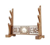 Milageto Soporte de Estante Horizontal Organizador Wakizashi Tanto Porta Accesorios de Madera con Cabeza de Kylin Adecuado para Colección Masculina, 3 Niveles