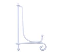 Milageto Soporte de Exhibición de Hierro para Portafotos Porta Soporte de Libros Atril para Cuadros Fabricado en Metal Resistente Adecuado para Mostra, Blanco, tal como se describe