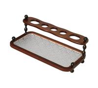 Milageto Soporte para cepillos de Dientes de baño, Madera, 5 Ranuras, multifunción, Simple, Organizador de encimera para maquinillas de Afeitar, Peine pequeño,