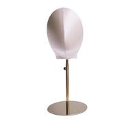 Milageto Soporte para peluca modelo de cabeza de maniquí, altura ajustable, soporte de exhibición para sombrero de cabeza de maniquí para barbería, centro, oro