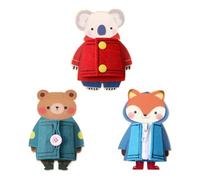 Milageto Tablero de Actividades de motricidad Fina para niños pequeños, 3 Piezas, Juguete de Vestir Animales, Juguete Multifuncional, Divertido y Educativo