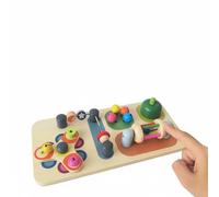 Milageto Tablero de Aprendizaje Infantil Educativo Juguete Sensorial de Actividades de Madera con Piezas Móviles y Texturas Variadas