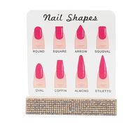 Milageto Tablero de exhibición de uñas acrílico, herramienta de manicura DIY, 4,13 x 1,06 x 4,53 pulgadas, ligero, con recordatorios, para el hogar.