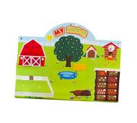 Milageto Tablero de Telas de Tela de Animales de Granja Juego de Pared Colgante Juego de Dibujos Animados de Dibujos Animados de Aprendizaje temprano Play para