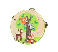 Milageto Tambor Infantil Tambor de Mano Percusión de Madera Tambor de Campana Manual Instrumento Musical Adecuado para Sesiones de Canto Ensayos Corales, Zorro, 15cm