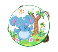 Milageto Tambor Infantil Tambor de Mano Percusión de Madera Tambor de Campana Manual Instrumento Musical Adecuado para Sesiones de Canto Ensayos Corales, Elefante, 15cm