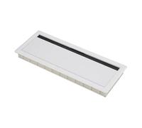 Milageto Tapa para Caja de Cables Organizador de Cables de Escritorio Paso de Cables Cubierta de Regleta con Cepillo Deslizante Enchufable en Aleación de Alumi, Blanco