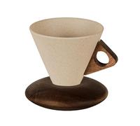 Milageto Taza de café con embudo, taza de té de cerámica, suministros para del té con base, de en forma de cono para fiestas, restaurantes, L
