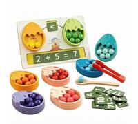 Milageto Tren Aritmético Infantil Juego Sensorial Dinosaurio Huevos Tablero Números Asociar Tarjetas Clasificación Colores Coordinación Ojo Mano Material