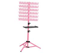 Milageto Trenzado Cabeza de cabello Herramientas para el cabello para estilistas Cabello de doble cara Pequeña para la extensión del cabello altura ajustable, Rosa