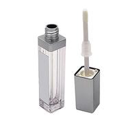 Milageto Tubos de brillo de vacíos de 7ml, envase de botellas de bálsamo labial rellenable con luz espejo para maquillaje de, Claro + plata