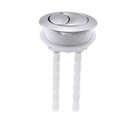 Milageto Válvula de descarga de botón para tanque de agua de inodoro, botón pulsador doble, electrochapado, mantenimiento de inodoro, compatible con orificio