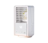 Milageto Ventilador de Escritorio de Aire con Tanque de Agua Humidificador Mini Ventilador Portátil con Depósito de 700 Ml Pantalla Táctil Doble Salida y Oscilación Apto para Hogar Zona de Trabajo