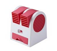 Milageto Ventilador Usb de Escritorio con Enfriamiento Rápido por Dos Salidas de Aire Cajón Incorporado de Agua Operación Silenciosa Uso Portátil Bajo Consumo, Rojo, Enchufable