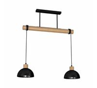 Milagro ERIK Negro/Madera lámpara colgante 2xE27