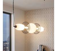Milagro Lighting Lámpara colgante LED Arame, negro/blanco, cristal, longitud 93,5 cm