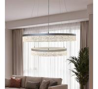 Milagro Lighting Lámpara colgante LED Gala, plateada, metal, Ø 60 cm, 4000 K