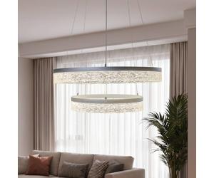 Milagro Lighting Lámpara colgante LED Gala, plateada, metal, Ø 60 cm, 4000 K