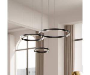 Milagro Lighting Lámpara colgante LED Gravity, 3 luces, metal, negro, 4000 K