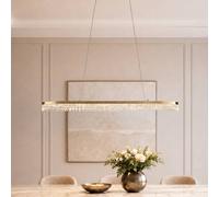 Milagro Lighting Lámpara colgante LED Preciosa, dorada, metal, longitud 120 cm