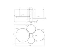 Milagro Lighting Lámpara colgante LED Saturno, 4 luces, negro, metal, 4000 K True