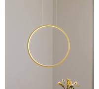 Milagro Lighting Lámpara colgante LED Saturno vertical, dorada, Ø 50 cm, metal