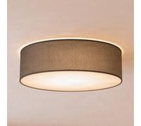 Milagro Lighting Lámpara de techo Marshall, gris, ratán, Ø 50 cm, E27