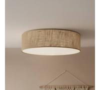 Milagro Lighting Lámpara de techo Marshall, marrón, Ø 50 cm, metal, ratán