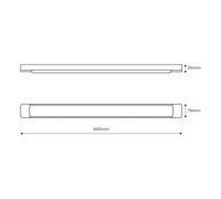 Milagro Lighting Plafón LED Batten, longitud 60 cm, aluminio, negro, 4000 K